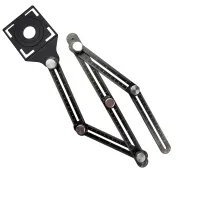 Линейка-шаблон-угломер складная с направляющей 6х6см